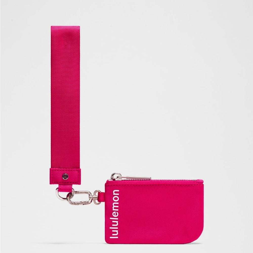 NWT Lululemon Passionate/Bone Dual Pouch pink Wristlet Keychain Wallet - Picture 3 of 7